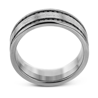 Men's Wedding Band In 14k Gold With Black Diamonds - Simon G. Jewelry