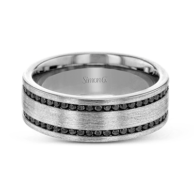 Men's Wedding Band In 14k Gold With Black Diamonds - Simon G. Jewelry