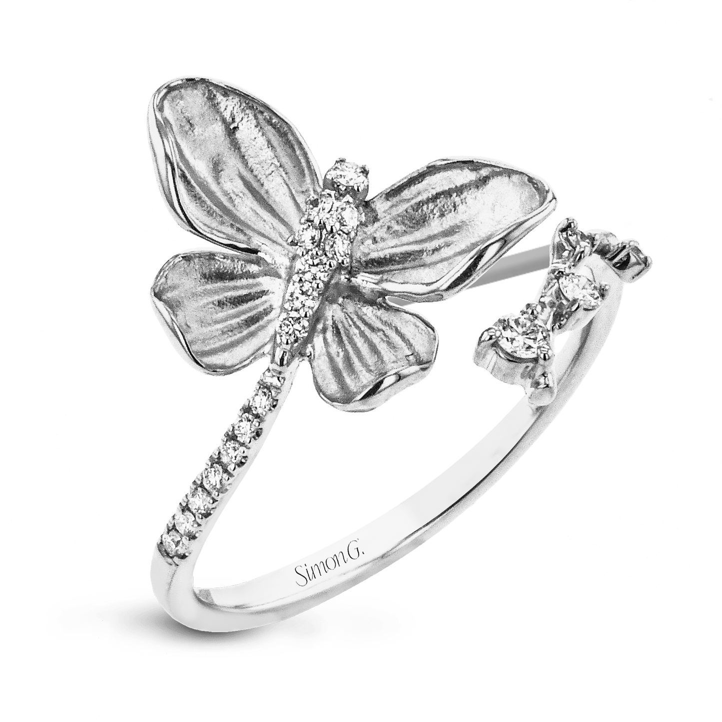 Monarch Butterfly Ring In 18k Gold With Diamonds