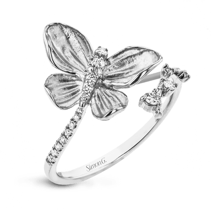 Monarch Butterfly Ring In 18k Gold With Diamonds
