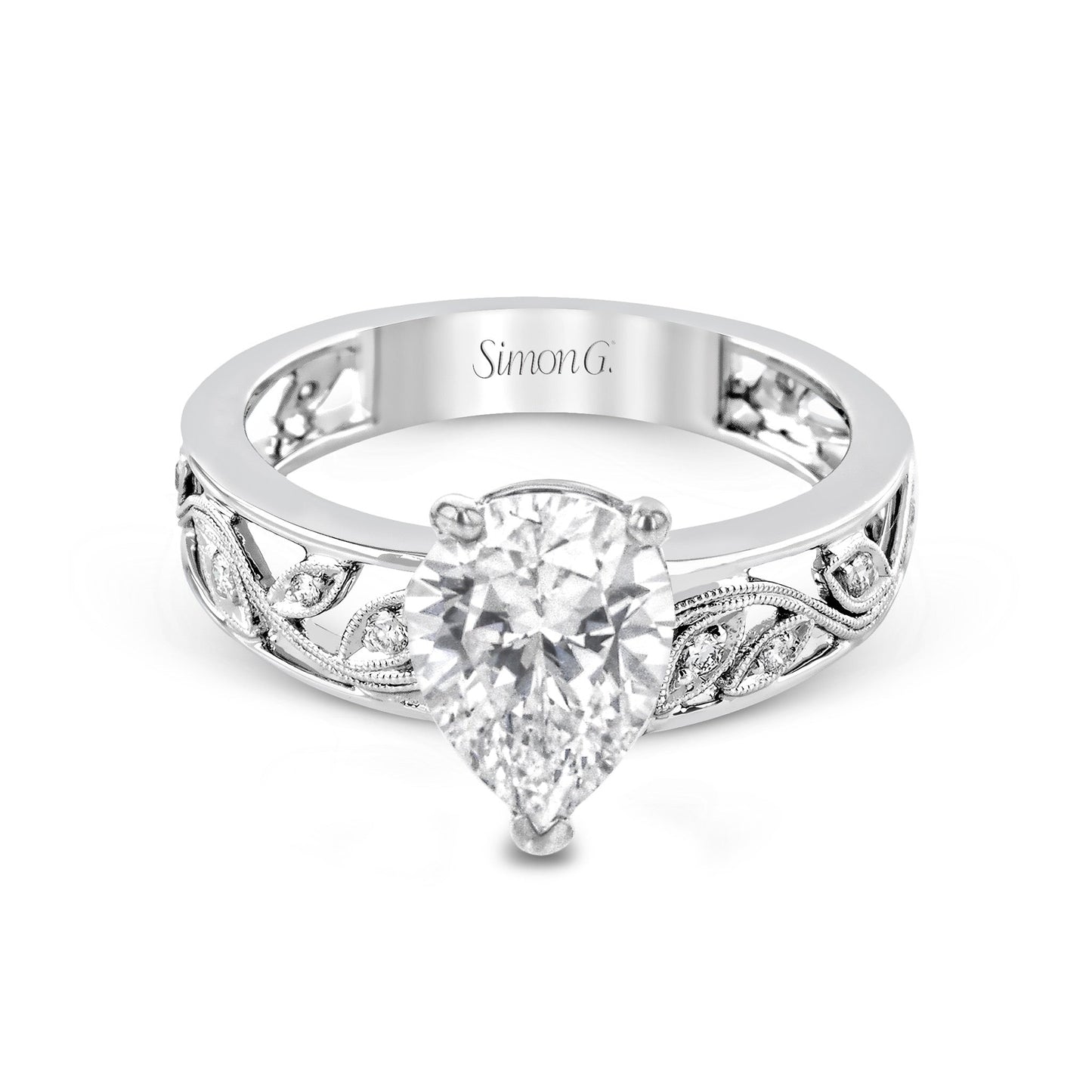 Pear-Cut Engagement Ring In 18k Gold With Diamonds