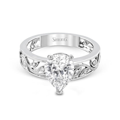 Pear-Cut Engagement Ring In 18k Gold With Diamonds