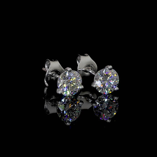 Video for Martini Earring Round 14K White Gold R300W14M273