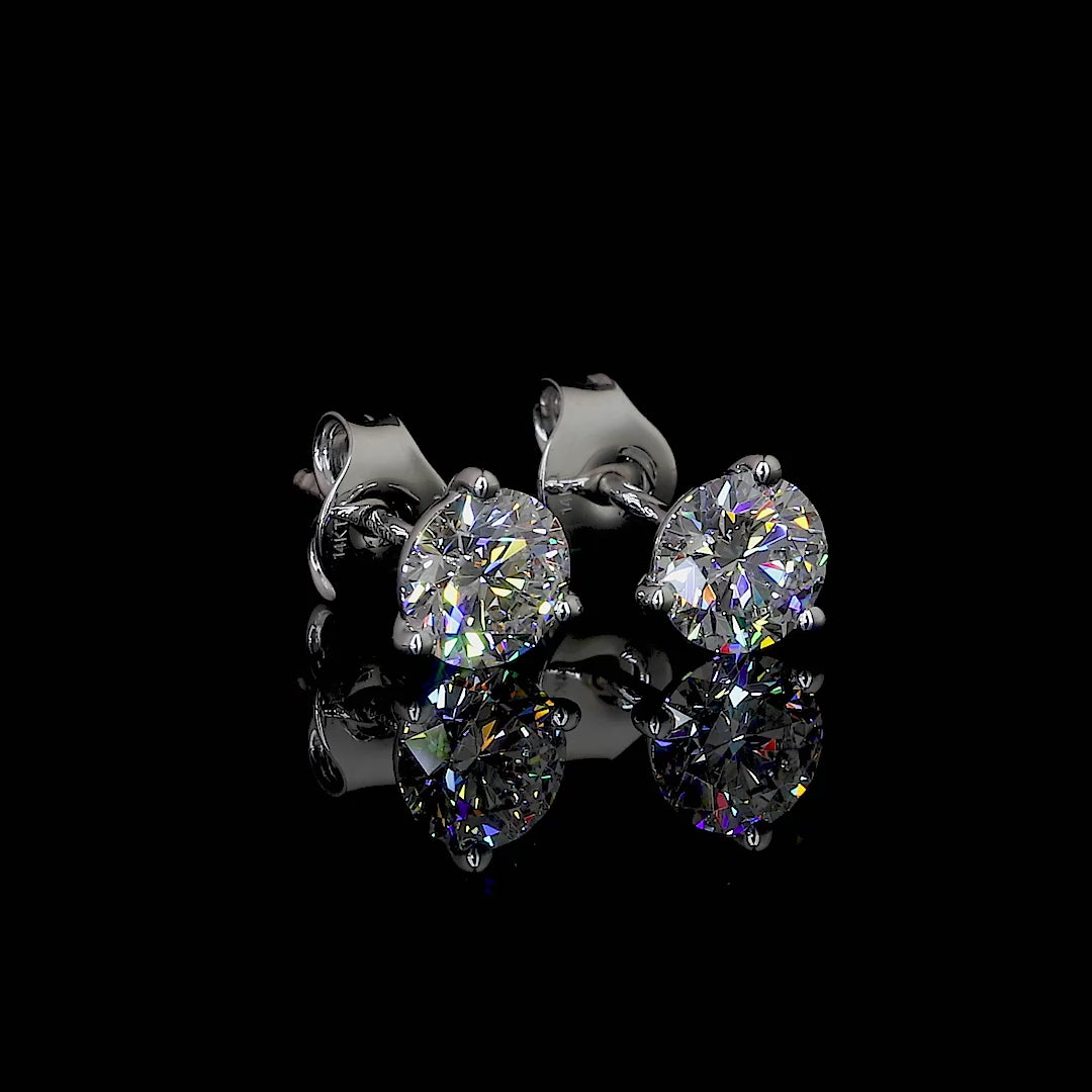 Video for Martini Earring Round 14K White Gold R300W14M273