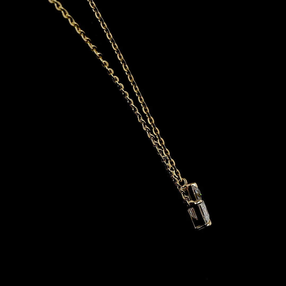 Video for Solitaire Pendant Emerald 14K Yellow Gold PD565