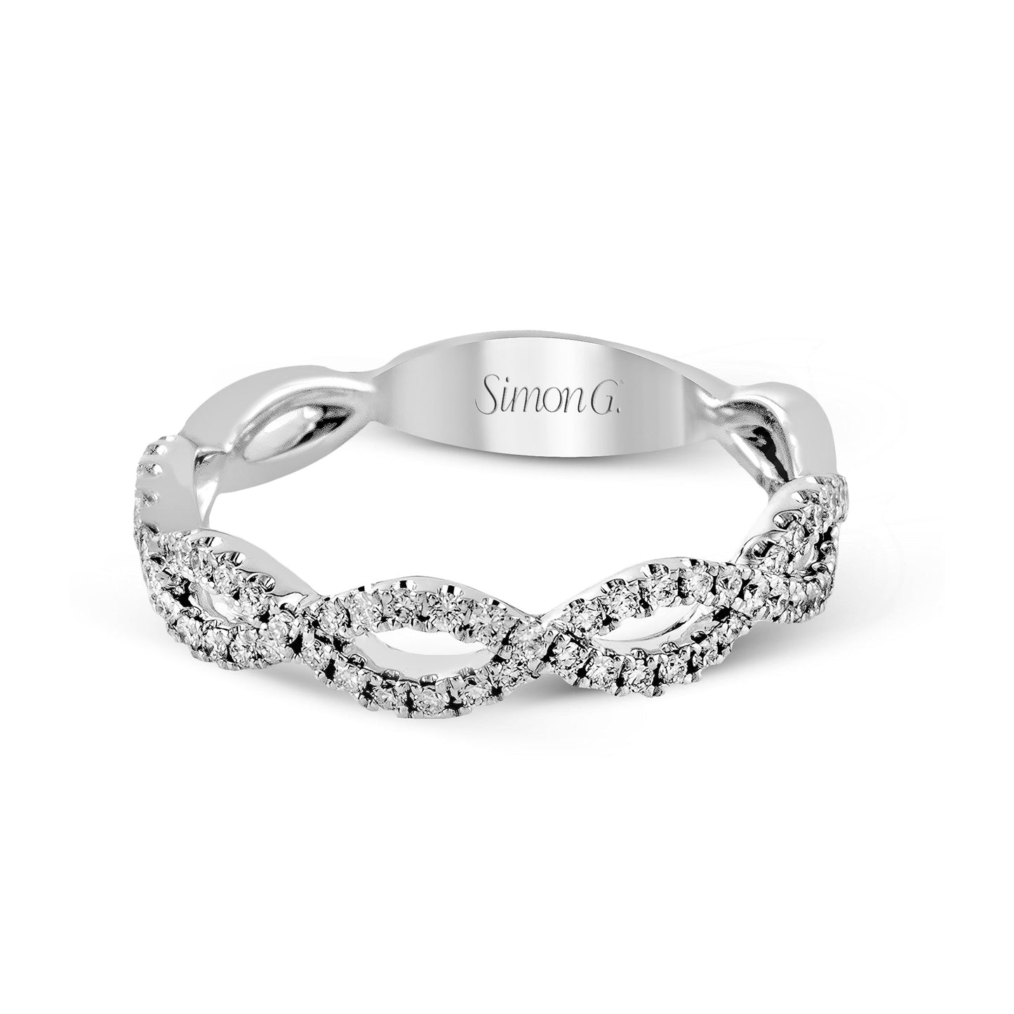 Princess-cut Criss-cross Engagement Ring & Matching Wedding Band in 18k Gold with Diamonds