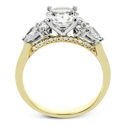 Round-Cut Three-Stone Engagement Ring In 18k Gold With Diamonds