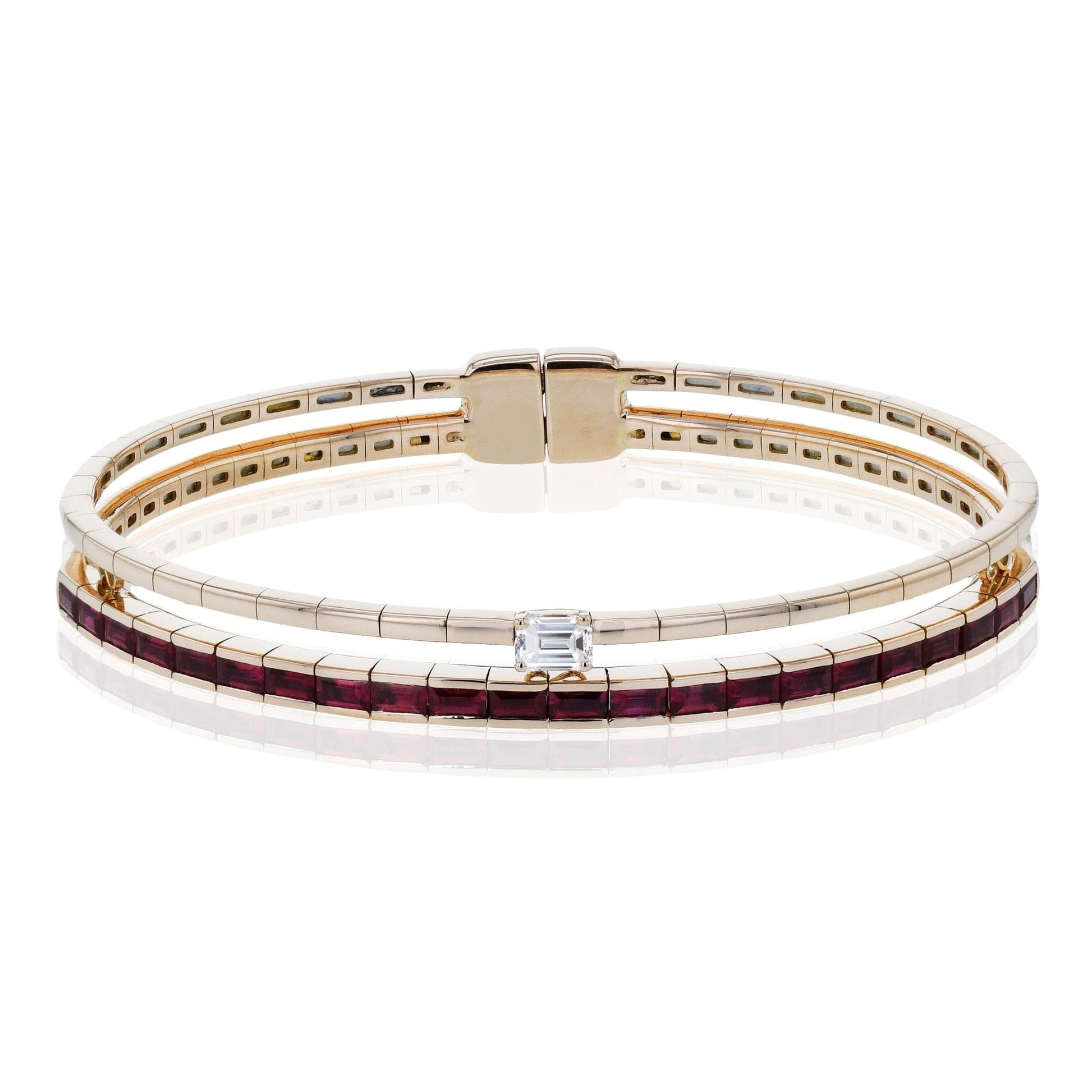 Ruby Bangle in 18k Gold with Diamonds - Simon G. Jewelry