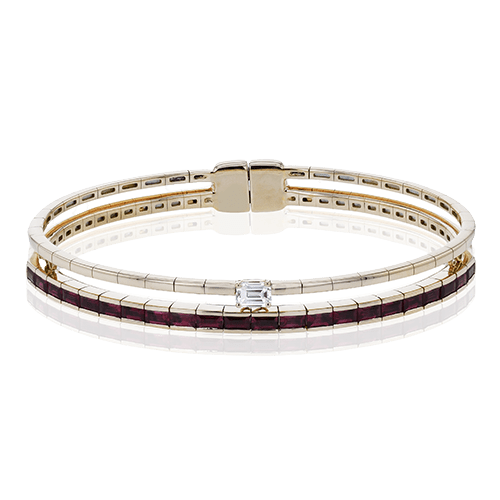 Ruby Bangle in 18k Gold with Diamonds