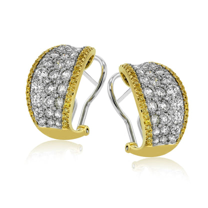 Simon-set Earrings in 18k Gold with Diamonds