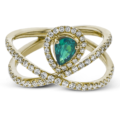 Tempera Color Ring In 18k Gold With Diamonds