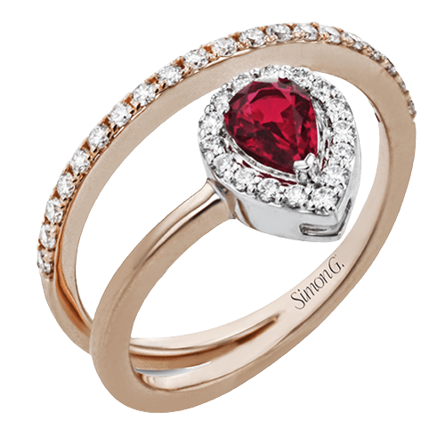 Tempera Color Ring In 18k Gold With Diamonds - Simon G. Jewelry