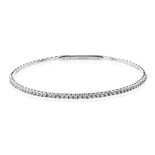 Tennis Bangle Bracelet in 18k Gold with Diamonds - Simon G. Jewelry