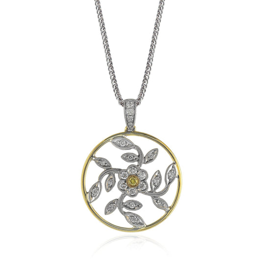 Trellis Pendant Necklace in 18k Gold with Diamonds - Simon G. Jewelry