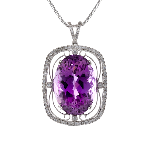 COLOR PENDANT IN 18K GOLD WITH DIAMONDS
