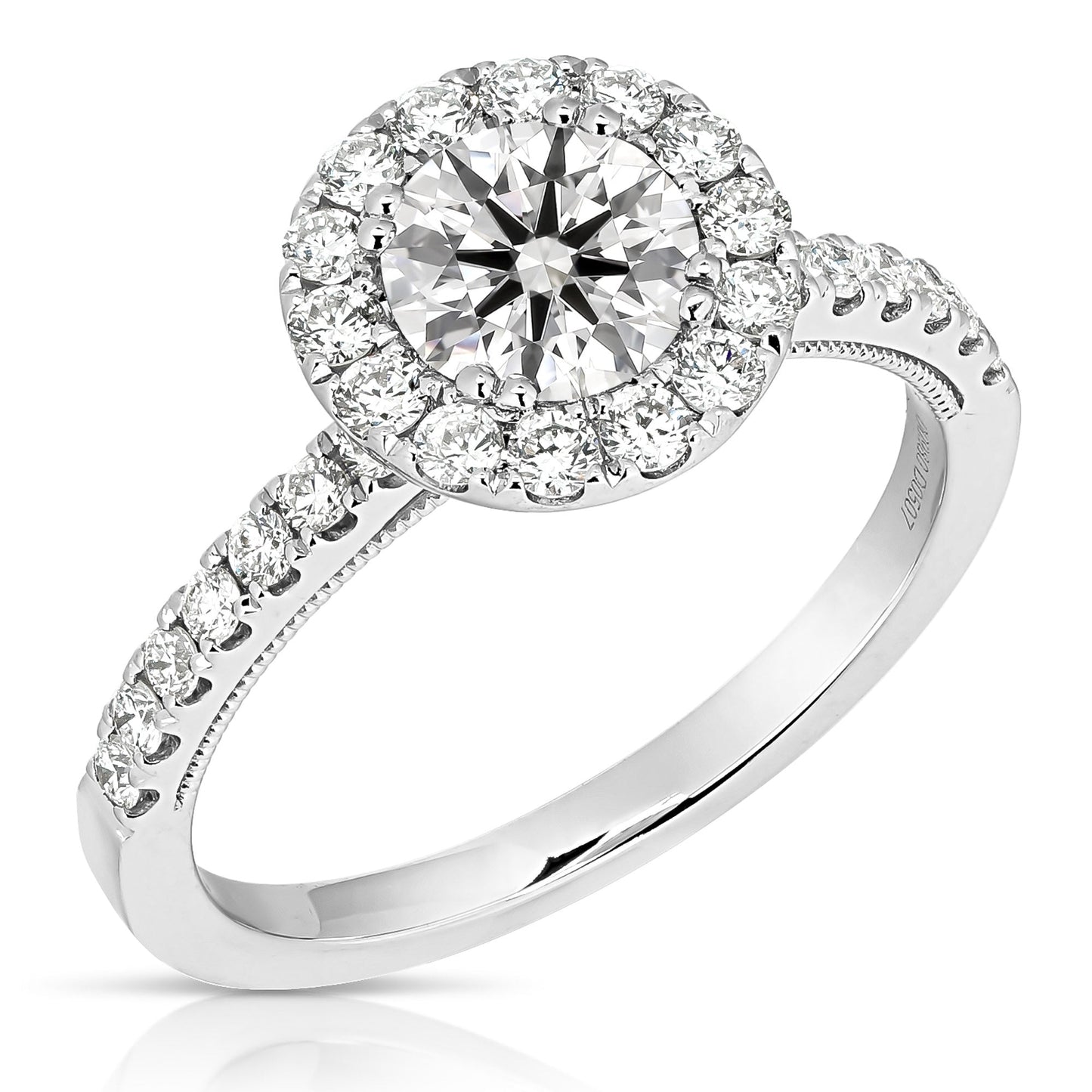 2 1/2 Ct Total Weight Round Lab Grown Halo Engagement Ring