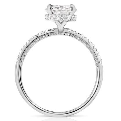 2 Ct Total Weight Lab Grown Hidden Halo Engagement Ring
