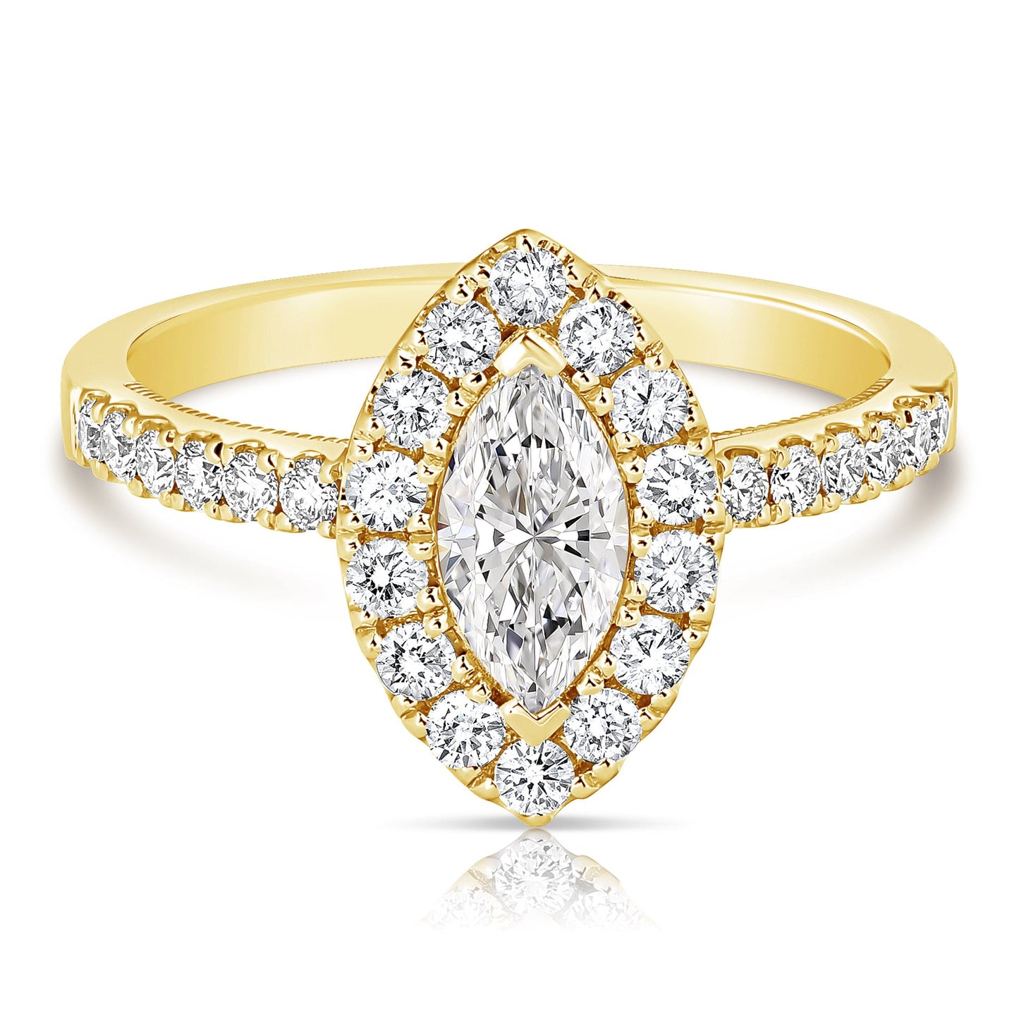 1/2 Ct Marquise Complete Engagement Ring