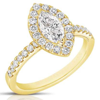 3/4 Ct Marquise Complete Engagement Ring