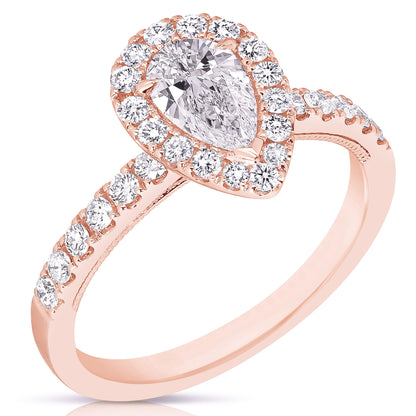 1/2 Ct Pear Shape Complete Engagement Ring