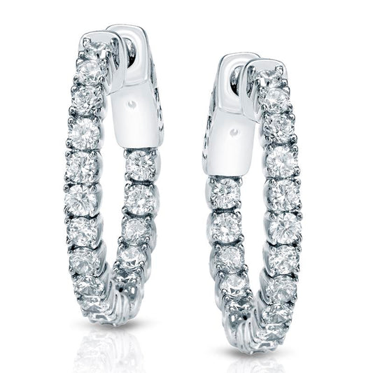 Lab Grown Extra Large Round Diamond Hoop Earrings in 14k White Gold 14.50 ct. tw. (F-G, VS), 2.24-inch (57mm)