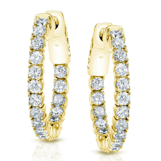 Lab Grown Large Round Diamond Hoop Earrings in 14k White Gold 7.75 ct. tw. (F-G, VS), 1.81-inch (46mm)