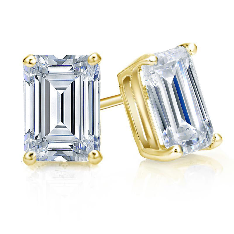 Lab Grown Diamond Stud Earrings Emerald 2.00 ct. tw. (F-G, VS)