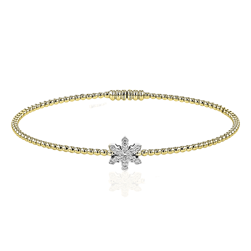 Snowflake Bangle in 18k Gold with Diamonds