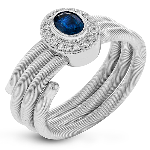 Sapphire Fashion Ring in 18k Gold with Diamonds
