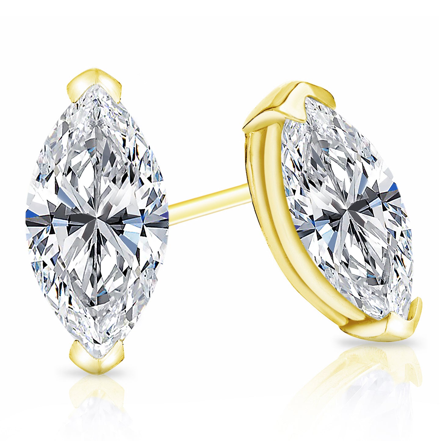 Lab Grown Diamond Stud Earrings Marquise 4.00 ct. tw. (F-G, VS)