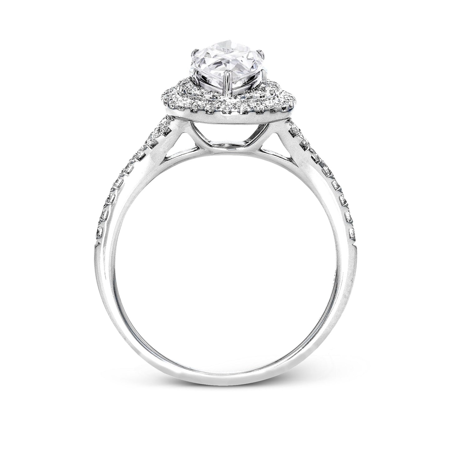 Marquise-Cut Double-Halo Engagement Ring In 18k Gold With Diamonds