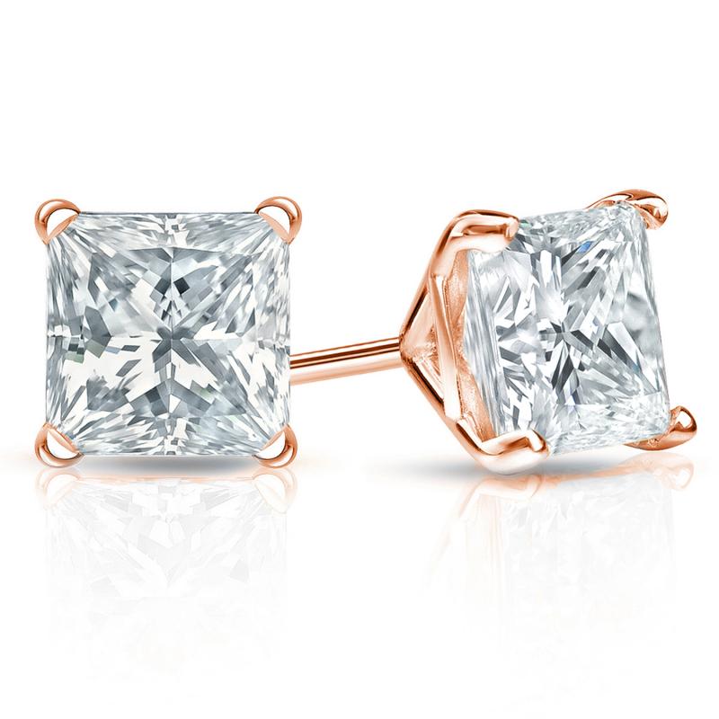 Lab Grown Diamond Stud Earrings Princess 4.00 ct. tw. (F-G, VS)