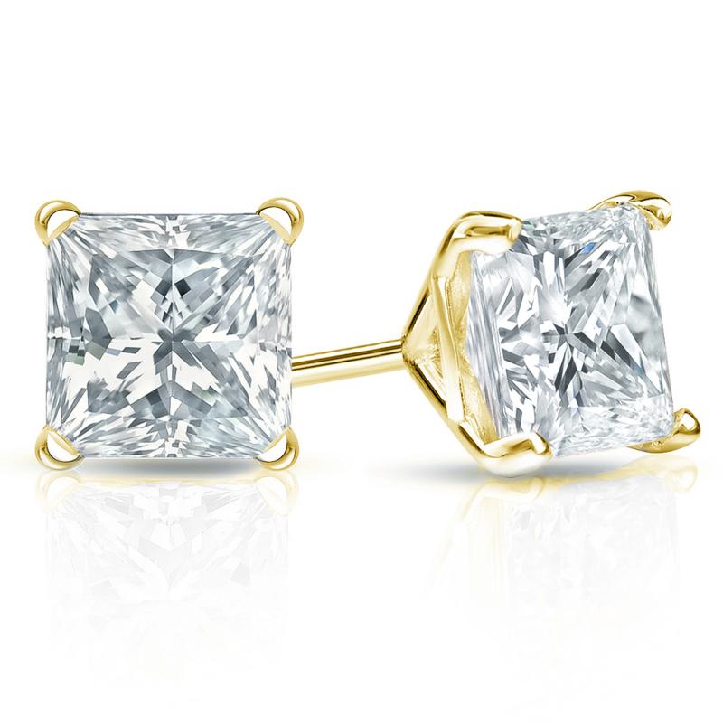 Lab Grown Diamond Stud Earrings Princess 4.00 ct. tw. (F-G, VS)